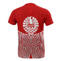 Tahiti Polynesian T Shirt Red Pride Map and Seal - Polynesian Pride