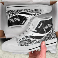Yap Custom Personalised High Top Shoes White - Polynesian Tentacle Tribal Pattern Kid's High Top Shoe - White Sole - Polynesian Pride