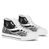 Niue Custom Personalised High Top Shoes White - Polynesian Tentacle Tribal Pattern - Polynesian Pride