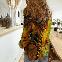 (Custom Personalised) Hei Tiki Maori Women Casual Shirt Fern Aotearoa Ta Moko Sun LT13 - Polynesian Pride