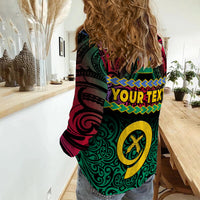 (Custom Personalised) Shefa Province Women Casual Shirt Vanuatu Pig Tusk Polynesian Flag Style LT14 - Polynesian Pride