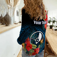 (Custom Personalised) Yap State Women Casual Shirt FSM Hibiscus Flowers Mix Polynesian LT14 - Polynesian Pride