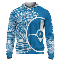 Yap Hoodie Micronesia Patterns With Coat of Arms Unisex Blue - Polynesian Pride