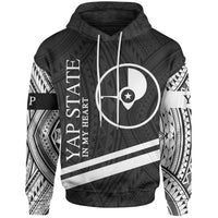 Yap State Hoodie In My Heart Style Polynesian Patterns Unisex Black - Polynesian Pride