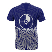 Yap Polynesian Custom T Shirt Blue Pride Map and Seal - Polynesian Pride