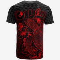 Yap T Shirt Yap Flag Turtle Hibiscus Red - Polynesian Pride