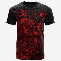 Yap T Shirt Yap Flag Turtle Hibiscus Red Unisex Red - Polynesian Pride