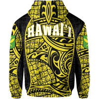 Polynesian Kanaka Maoli Hawaii Zip Hoodie Yellow Gel Style - Polynesian Pride