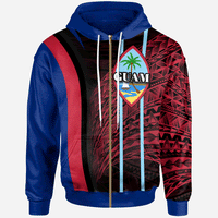 Guam Zip Hoodie Special style Unisex Blue - Polynesian Pride