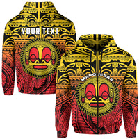 Custom Marquesas Islands Zip Hoodie Mata Tiki Polynesian Pattern LT13 Unisex Yellow - Polynesian Pride