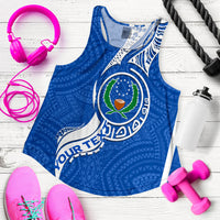 (Custom Personalised) Pohnpei Women Tank Top - Micronesia Pride Blue - LT12 - Polynesian Pride