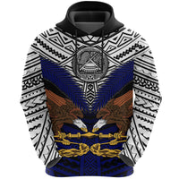 Seal of American Samoa Hoodie Eagle Unisex Blue - Polynesian Pride