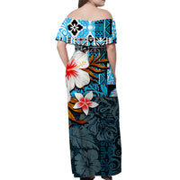 Custom Hawaiian Tribal Hammerhead Shark Tattoo Matching Hawaiian Shirt and Dress with Polynesian Hibiscus LT6 - Polynesian Pride