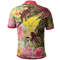 Kanaka Maoli Polo Shirt Flowers Tropical With Sea Animals - Polynesian Pride