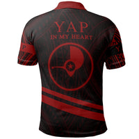 Yap State Polo Shirt In My Heart Style Red Polynesian Patterns - Polynesian Pride