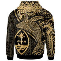 Guam Zip up Hoodie Humpback Whale & Coat of Arms Gold - Polynesian Pride