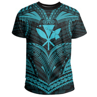 Hawaii Map Kanaka Animal Polynesian T Shirt Blue - Polynesian Pride