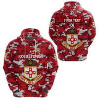 Custom Kolisi Tonga Hoodie Mate Maa Tonga Camouflage Vibes Original, Custom Text and Number Red - Polynesian Pride