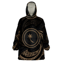 Chuuk Micronesia Gold Tribal Wave Wearable Blanket Hoodie LT9 Unisex One Size - Polynesian Pride