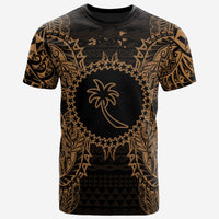 Chuuk T Shirt Chuuk FLag Map Polynesian Tattoo Gold Unisex Gold - Polynesian Pride
