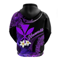Custom Hawaii Turtle With Plumeria Leaf Purple Hoodie LT12 - Polynesian Pride