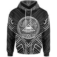 American Samoa Hoodie merican Samoa Seal Black Tribal Patterns Unisex Black - Polynesian Pride