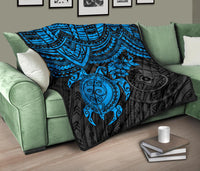 Yap Polynesian Premium Quilt - Blue Turtle - Polynesian Pride