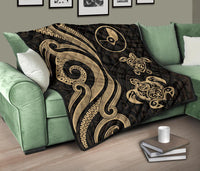 Yap Micronesian Premium Quilt - Gold Tentacle Turtle - Polynesian Pride