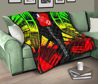 Wallis And Futuna Premium Quilt -Wallis And Futuna Coat Of Arms Polynesian Reggae Tattoo Red - Polynesian Pride