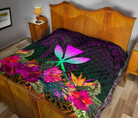 Polynesian Hawaii Kanaka Maoli Premium Quilt - Summer Hibiscus - Polynesian Pride