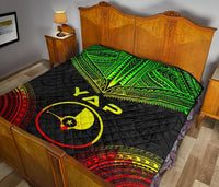 Yap Premium Quilt - Yap Flag Polynesian Chief Reggae Version - Polynesian Pride