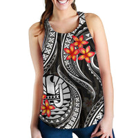 Tahiti Polynesian Women Racerback Tank - White Plumeria - Polynesian Pride