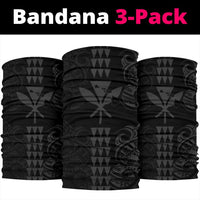 Hawaii Kanaka Kakau Polynesia Bandana 3 - Pack - Gray - Polynesian Pride