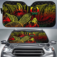 Pohnpei Auto Sun Shades Turtle Hibiscus Reggae Auto Sun Shade Universal Fit Reggae - Polynesian Pride
