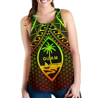 Polynesian Guam Personalised Women's Racerback Tank - Reggae Vintage Polynesian Patterns - Polynesian Pride