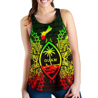 Guam Polynesian Women Tank Top Map Reggae Reggae - Polynesian Pride