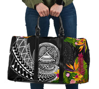 American Samoa Travel Bag - Custom Personalised Seal Spiral Polynesian Patterns Travel Bag - Black - American Samoa One size Black - Polynesian Pride