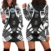 Federated States of Micronesia Hoodie Dress - Polynesian Tattoo Black Black - Polynesian Pride