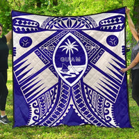 Guam Polynesian Premium Quilt - Guam White Seal with Polynesian Tattoo Ver 02 - Polynesian Pride