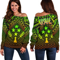 Polynesian Kosrae Off Shoulder Sweater - Reggae Vintage Polynesian Patterns Art - Polynesian Pride