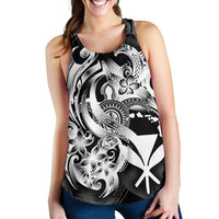 Polynesian Hawaii Women's Racerback Tank - Kanaka Maoli White Turtle - Polynesian Pride