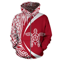 American Samoa Turtle Polynesian Zip up Hoodie Circle Style 04 - Polynesian Pride