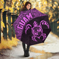 Guam Umbrella Turtle Coat of Arms Polynesian Pattern Violet - Polynesian Pride