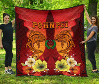 Pohnpei Premium Quilt - Tribal Tuna Fish Black - Polynesian Pride