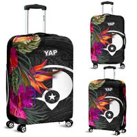 Yap Luggage Covers - Polynesian Hibiscus Pattern Black - Polynesian Pride