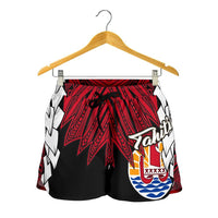 Tahiti Polynesian Women's Shorts - Tribal Wave Tattoo Flag Style - Polynesian Pride