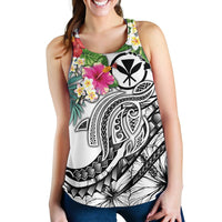 Polynesian Hawaii Kanaka Maoli Women's Racerback Tank - Summer Plumeria (White) - Polynesian Pride
