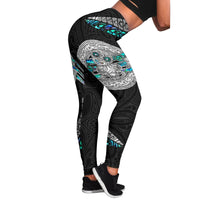 Maori New Zealand Women's Leggings Hei Tiki Sport Style Black - Polynesian Pride