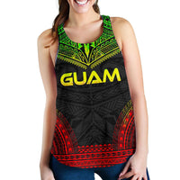 Guam Women's Racerback Tank - Polynesian Chief Reggae Version Art - Polynesian Pride