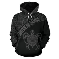 American Samoa Hoodie American Samoa Seal In Turtle Polynesian Tattooe 01 - Polynesian Pride